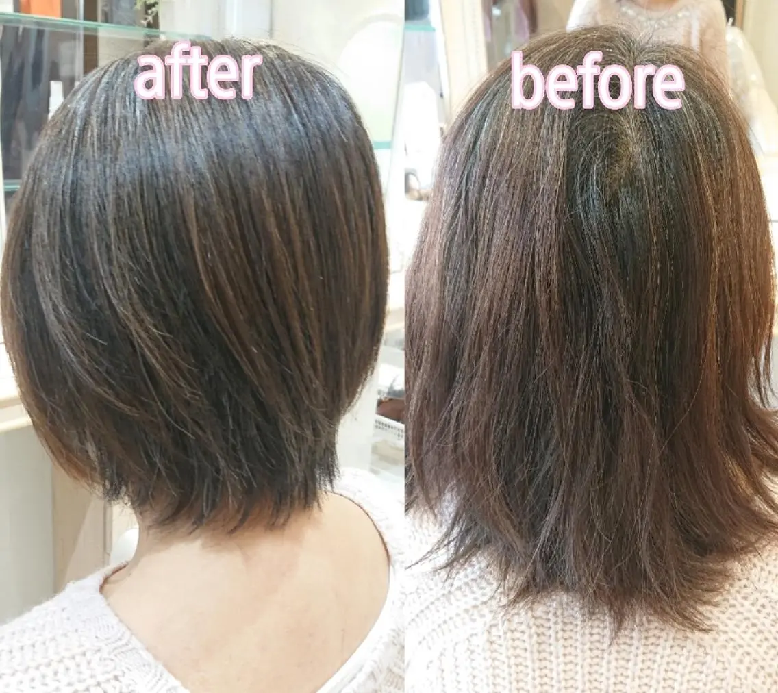 ミディアム パーマ 縮毛矯正 宮本 秀人のヘアスタイル
