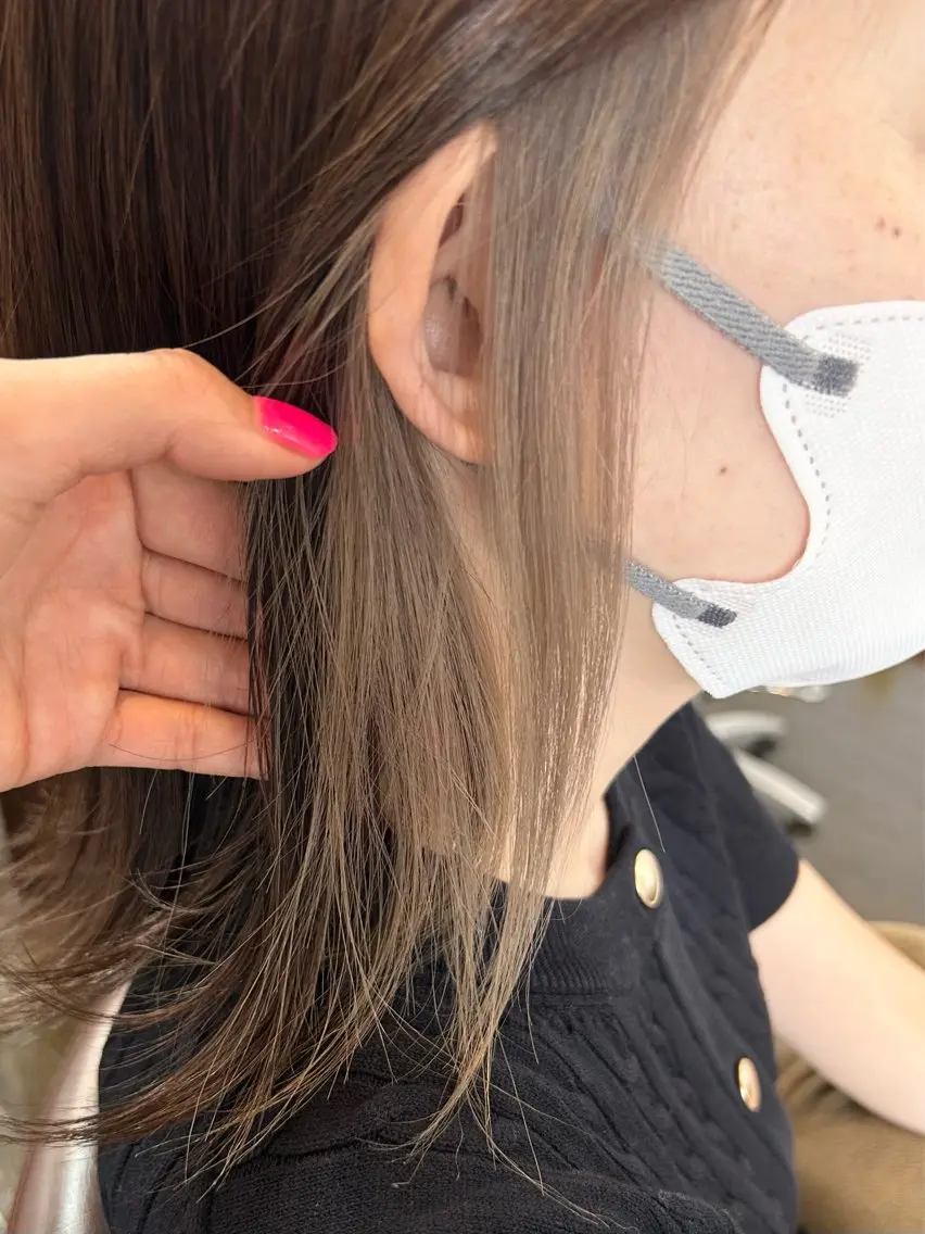 カラー ベージュカラー インナーカラー ホワイトベージュ 坂本 瑞季 🤍 髪質改善のヘアスタイル