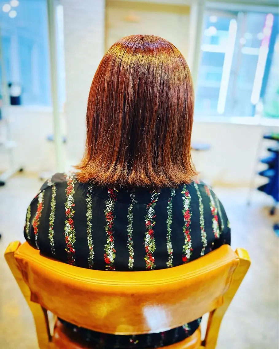 カラー オレンジ 金 春江のヘアスタイル