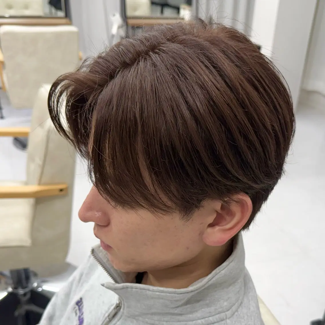 メンズ パーマ 縮毛矯正 透明感カラー🫧/ 縮毛矯正 ミハネ︎︎のヘアスタイル