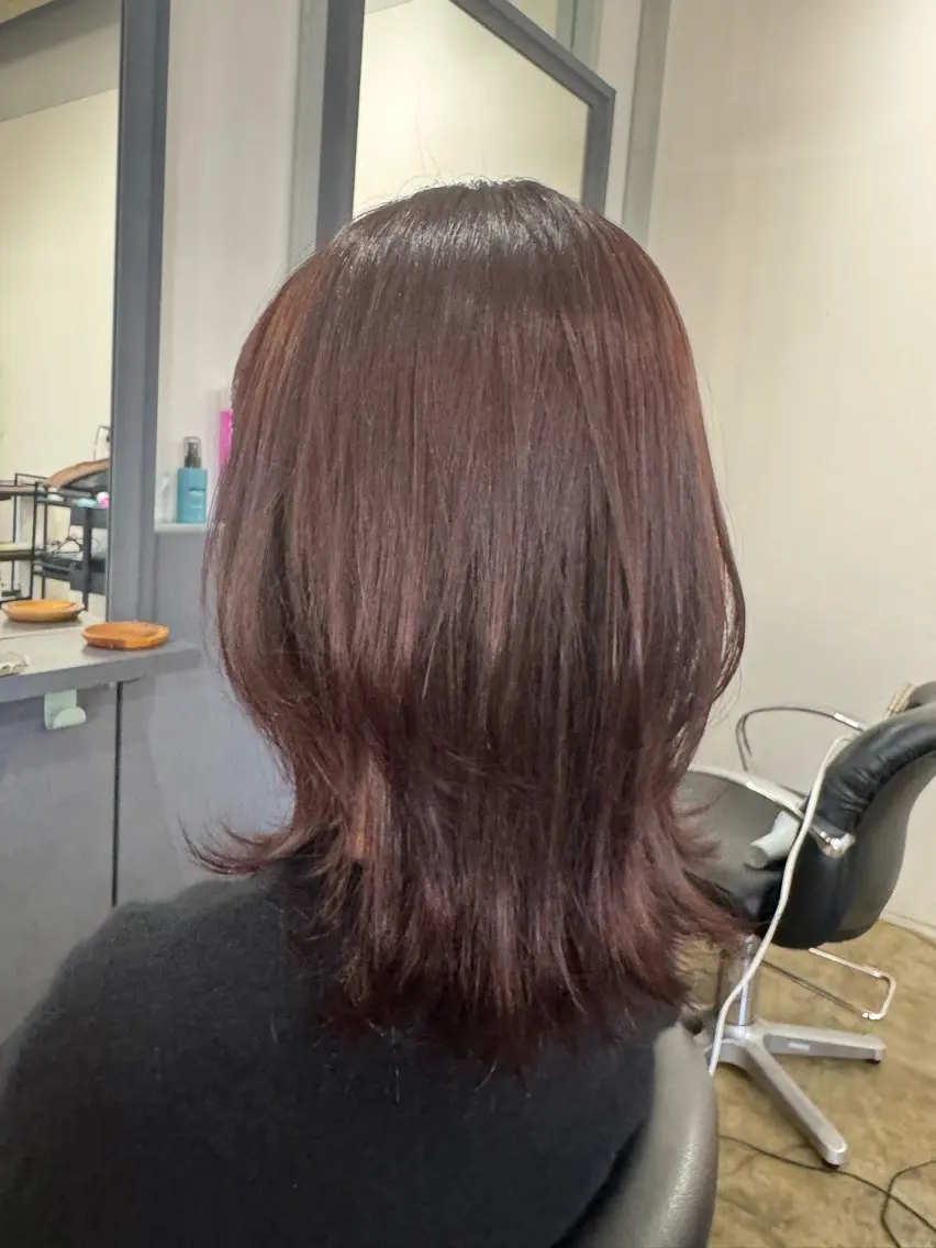 ミディアム カット ヘアカラー トリートメント くせ毛多毛特化 高橋　淳のヘアスタイル