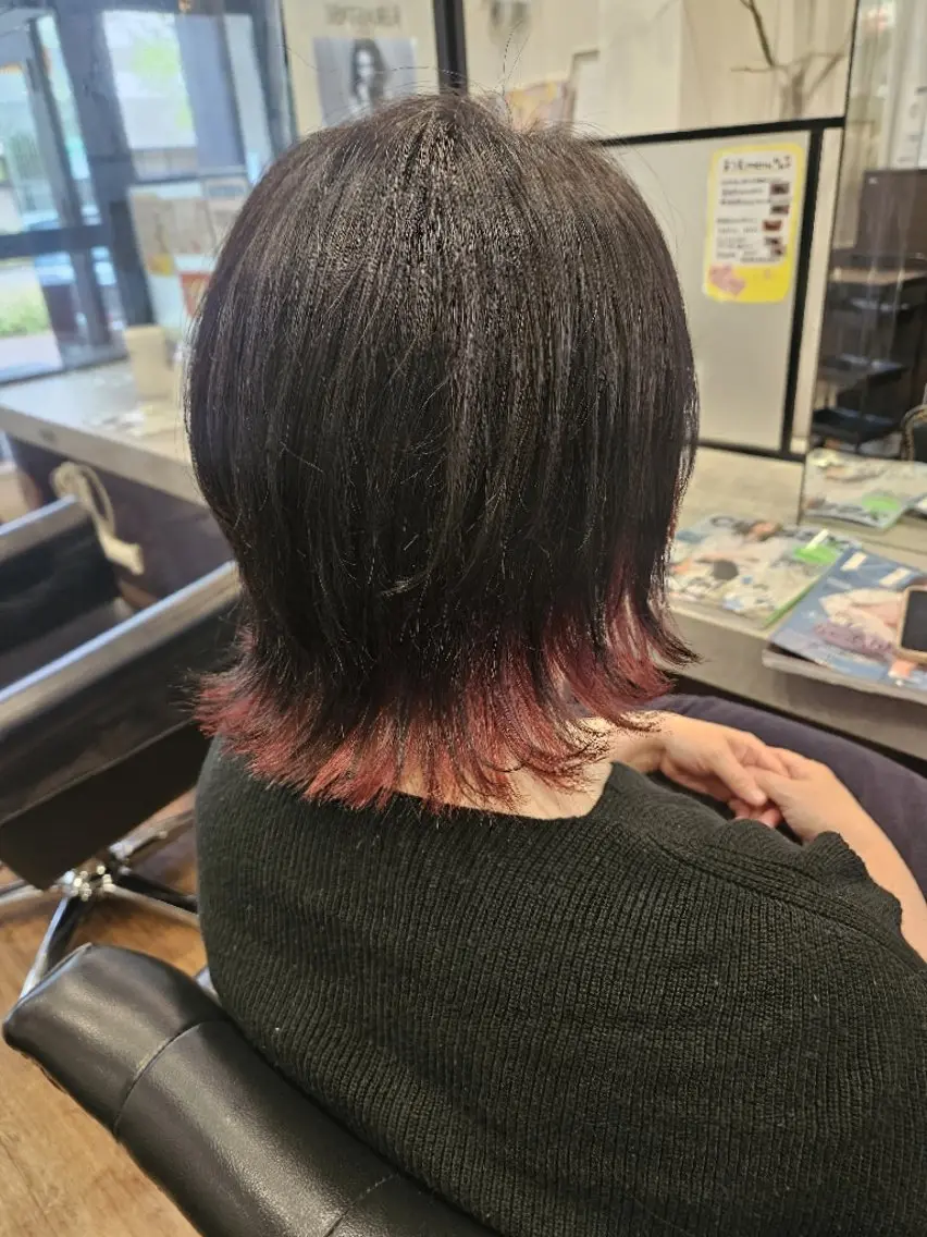ミディアム カラー ヘアカラー 関口 友菜のヘアスタイル