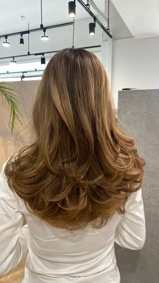 セミロング カラー レイヤーカット 海外/レイヤー/ボブ 海外スタイルのヘアスタイル