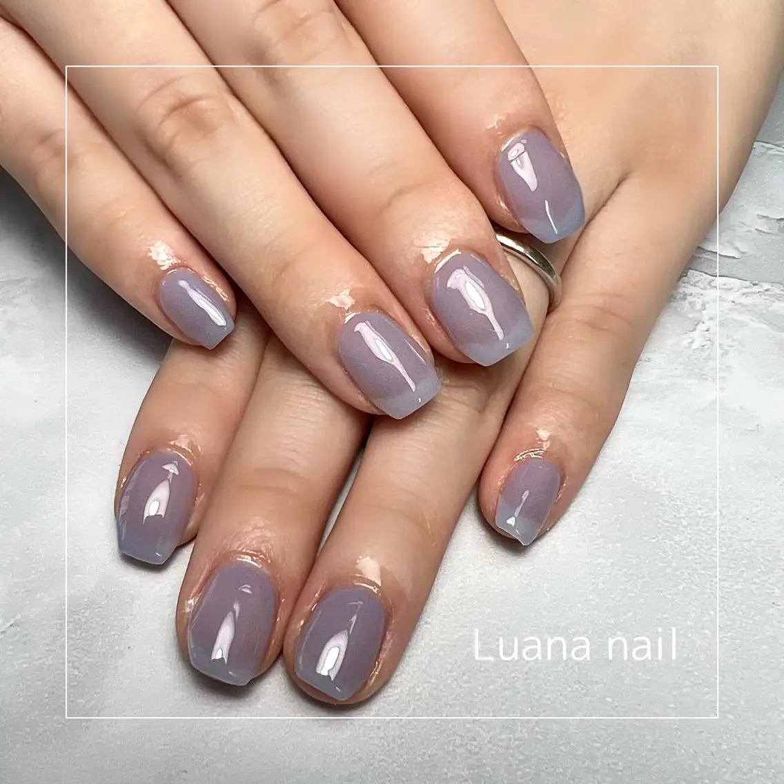 ネイル ブルー ワンカラーネイル Luana nailのネイルデザイン