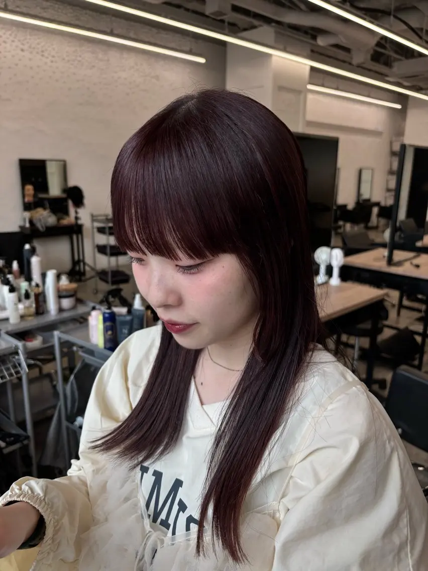 ロング カラー ヘアカラー トリートメント 暖色🍇/透明感/ 髪質改善/YUIKOのヘアスタイル