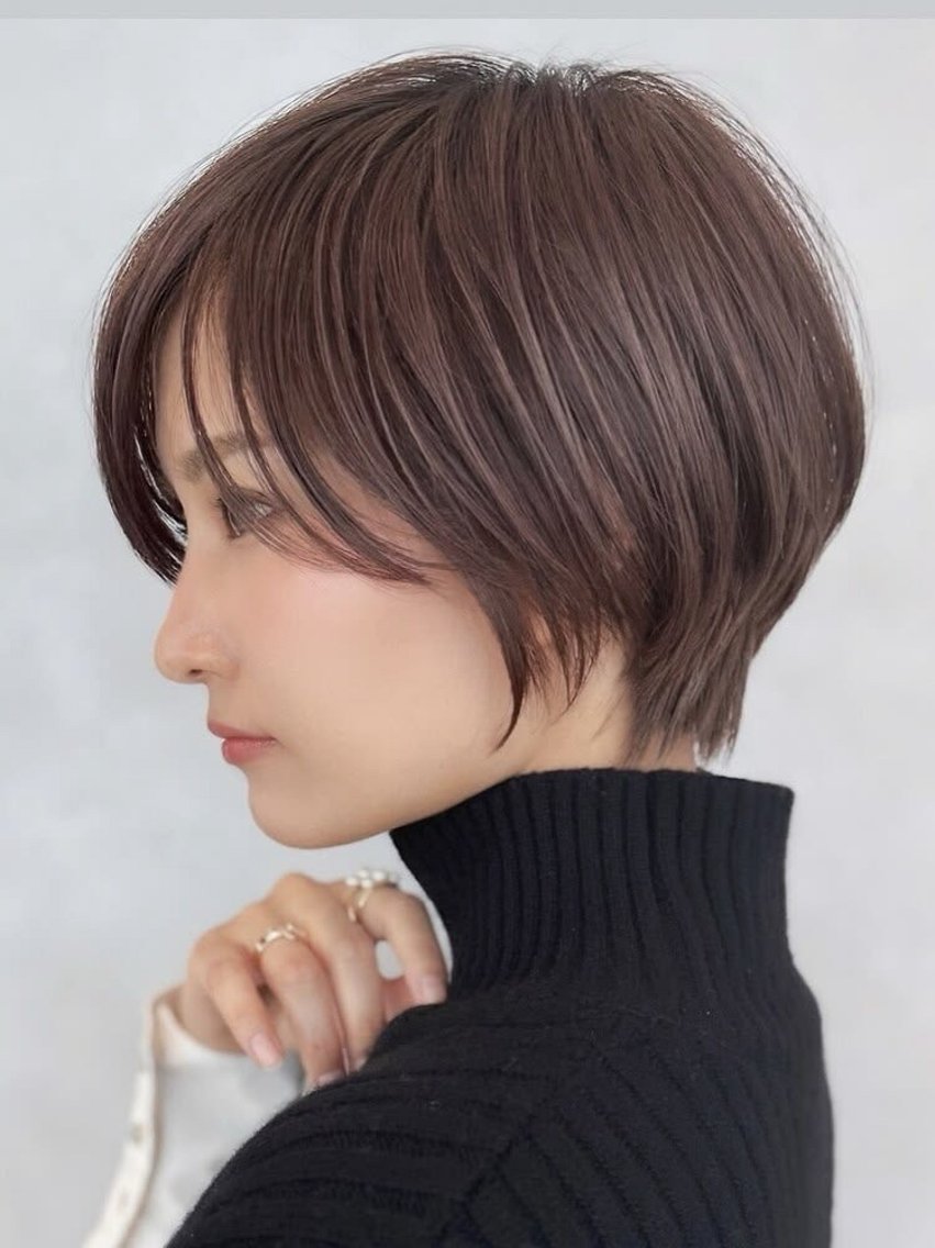 ショート カラー ショートボブ ボブ くびれヘア ショートヘア 無料募集/大人可愛い ショートカット 日向のヘアスタイル