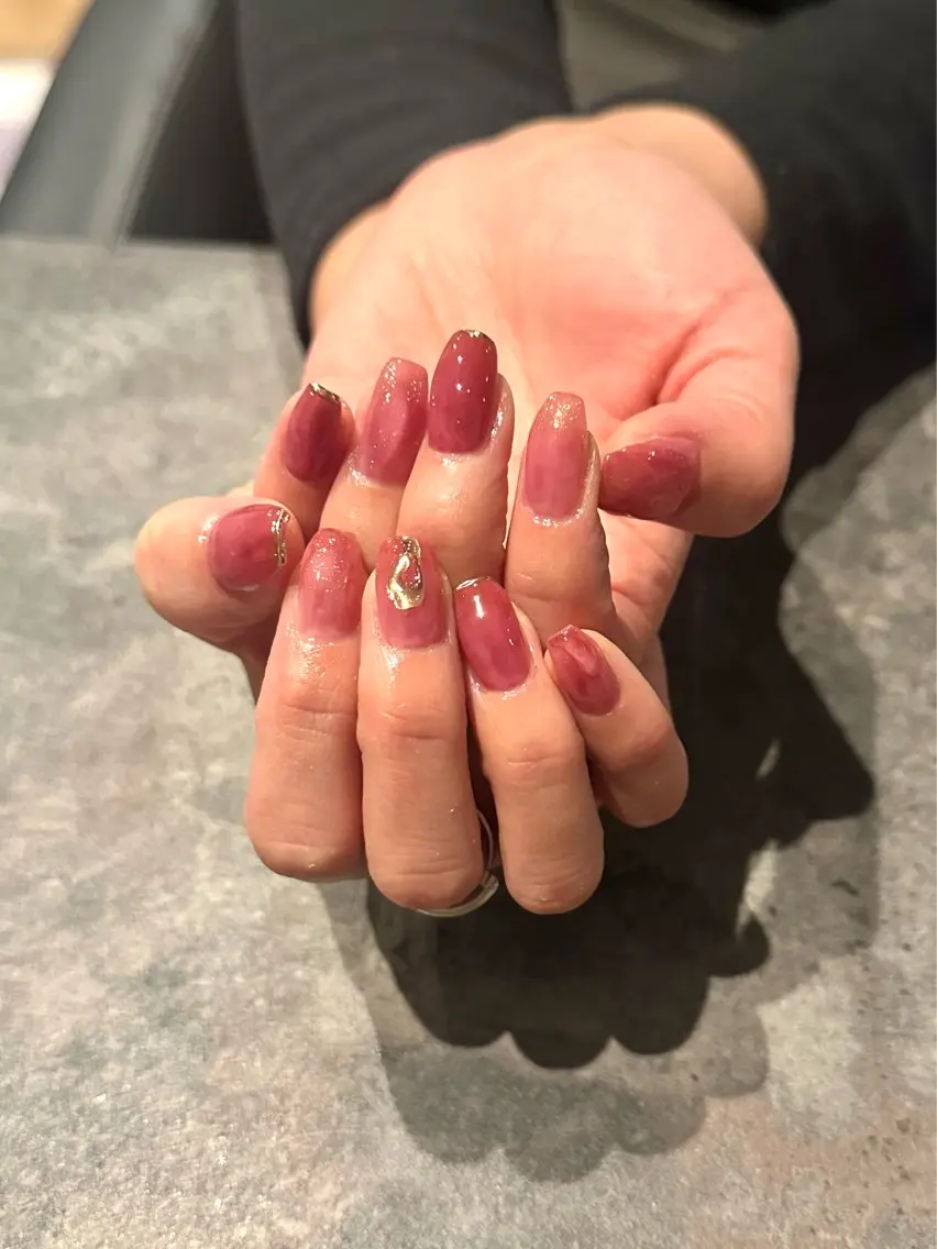ネイル フレンチネイル マグネットネイル 大理石ネイル(マーブル) ミラーネイル ニュアンスネイル nail salon amanoのネイルデザイン