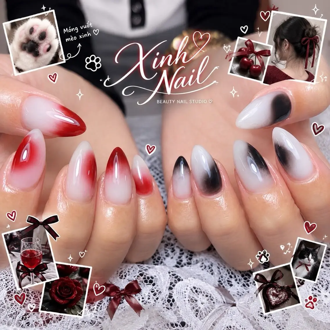 ネイル チークネイル 桜ネイル 長さ出し フットネイル ジェルネイル ハンドネイル XIINH NAIL SALONのネイルデザイン