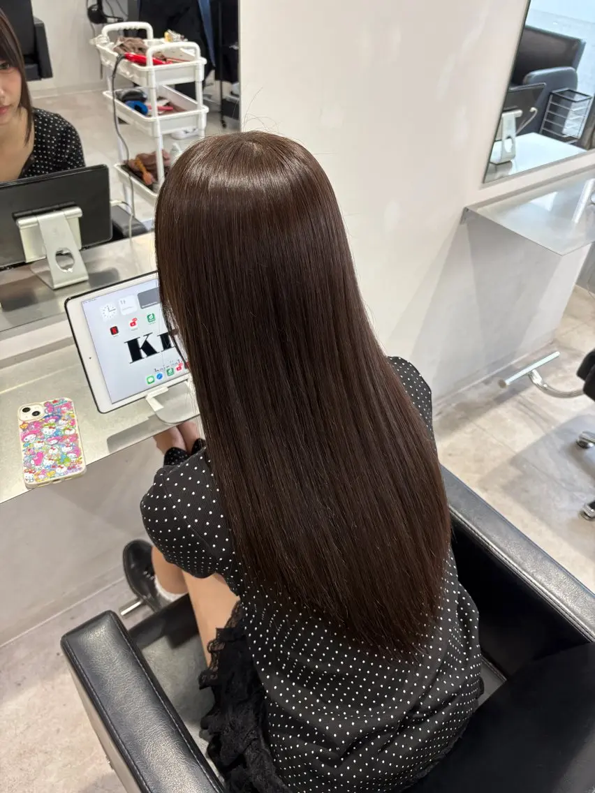 ロング アッシュ アッシュブラウン ヘアカラー トリートメント MIHO☾·̩͙⋆ Kroのヘアスタイル