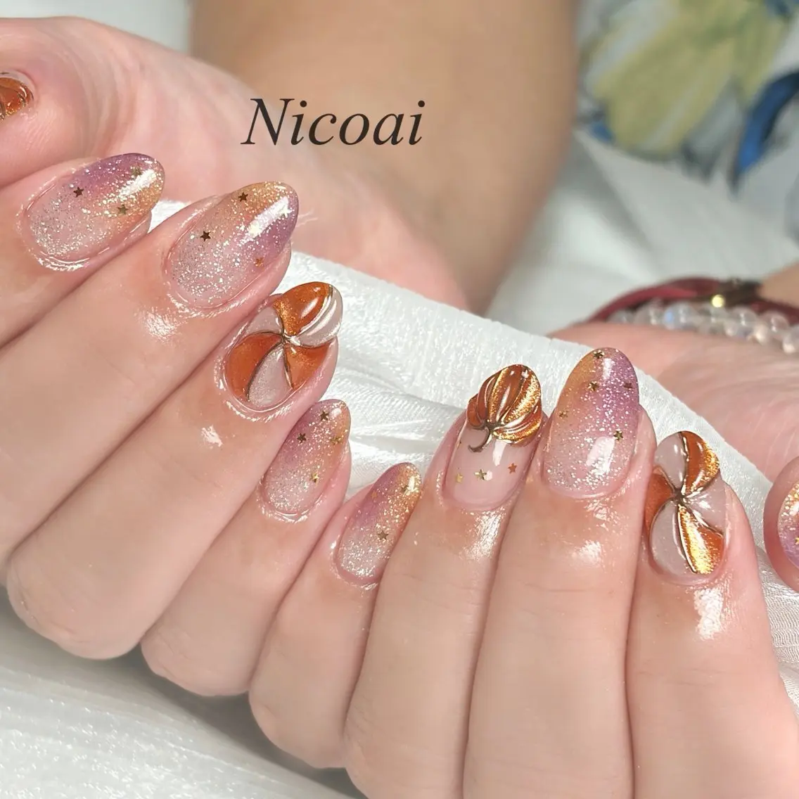 ネイル ハロウィン マグネットネイル NailSalon Nicoaiのネイルデザイン