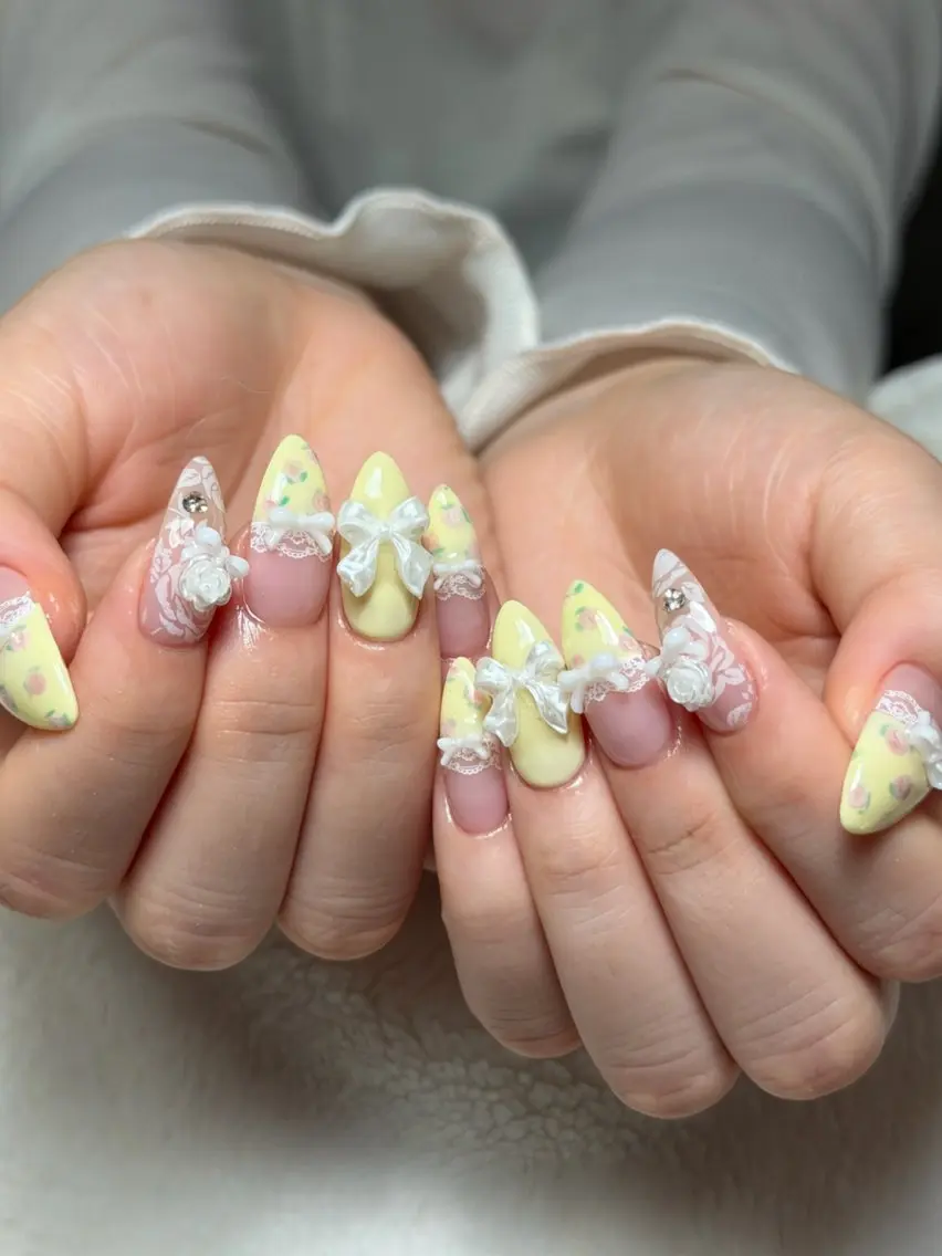 ネイル ワンホンネイル ハンドネイル dimples yuki🎀 ꒷꒦♡のネイルデザイン