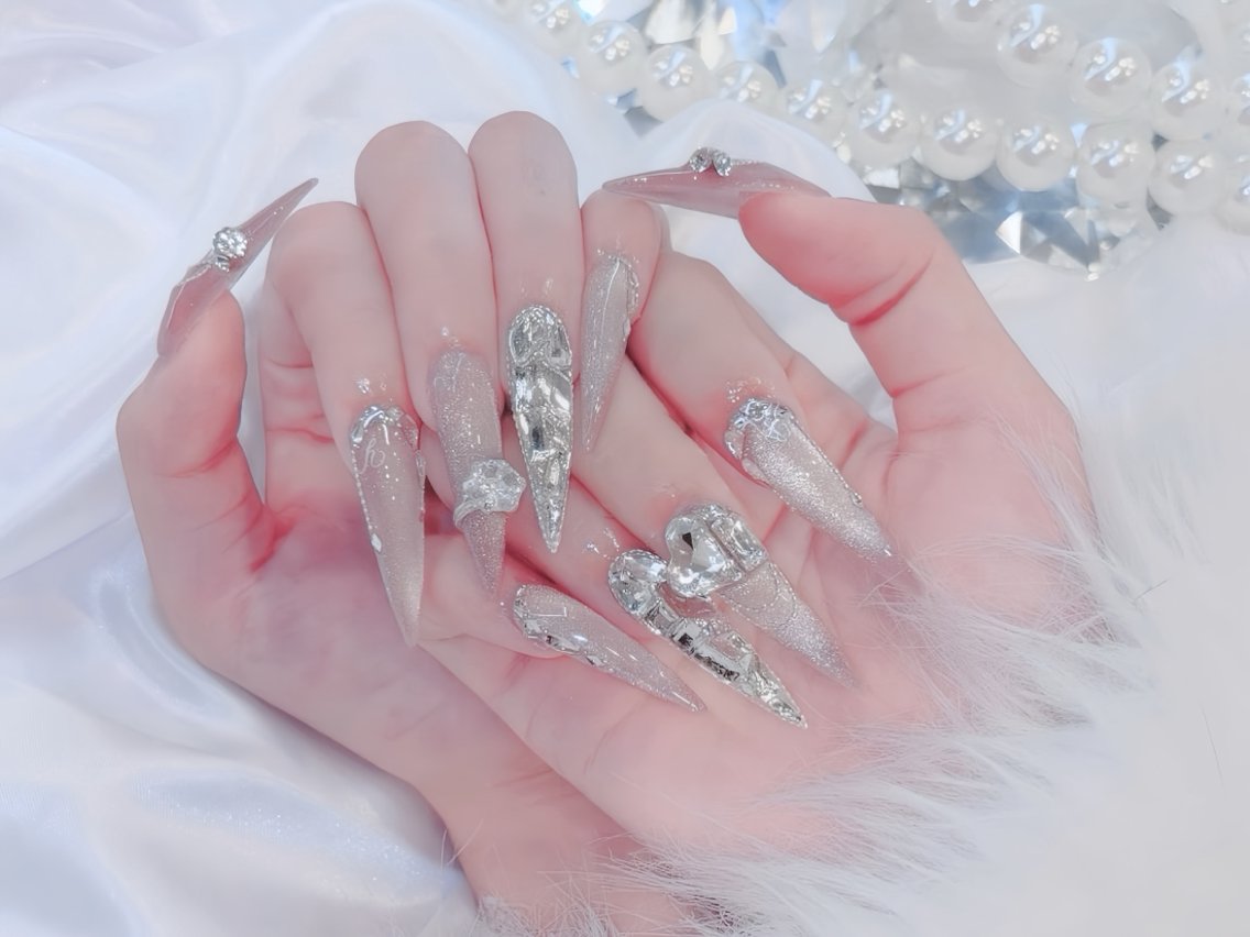 ネイル アニマル柄 べっ甲ネイル ブルー ボルドー ブラウン ハンドネイル Rin Nail 新大久保店のネイルデザイン