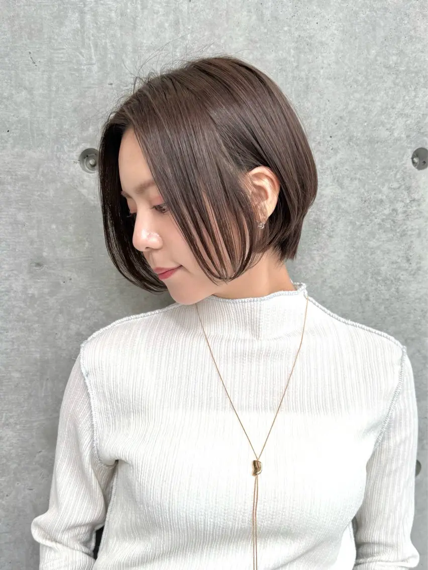 ショート ボブ 顔周りカット 髪質改善 韓国風ヘア レイヤーカット 大人美人ショート 杉浦主馬のヘアスタイル