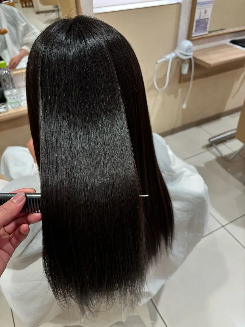 ロング パーマ 縮毛矯正 ストレートパーマ 高濱 ひなよのヘアスタイル