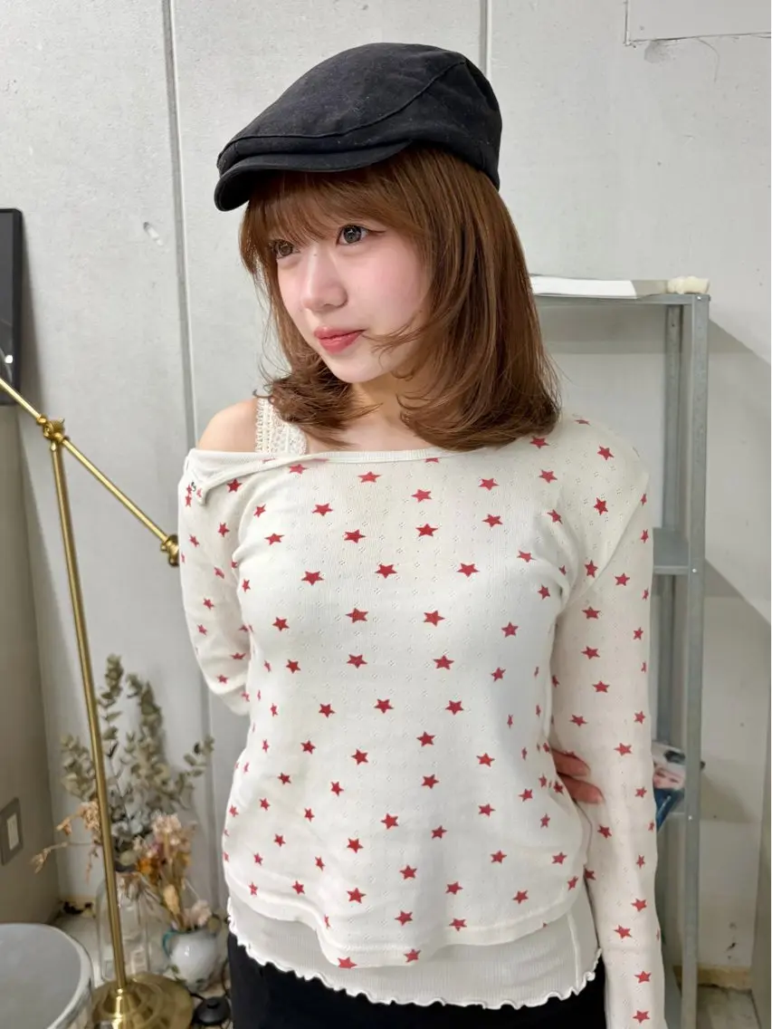 ミディアム 顔周りカット 多幸感ヘア ゆほこのヘアスタイル