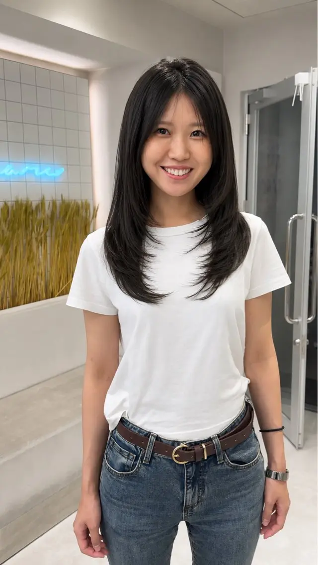 セミロング レイヤーカット 似合わせカット カット ヘアカラー トリートメント 顔周り🇰🇷ロンド レイヤー✨カジワラのヘアスタイル
