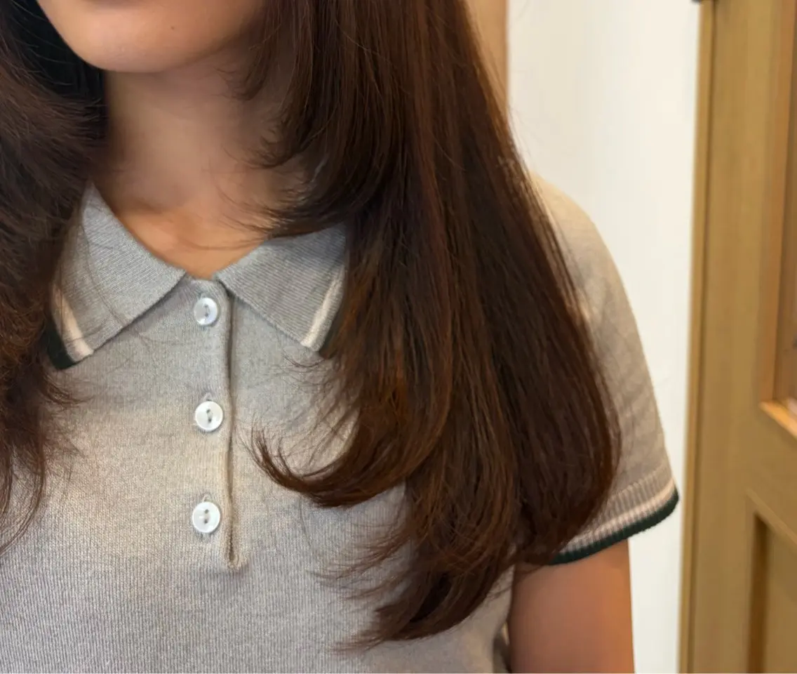 ロング 顔周りカット レイヤーカット ロング 山添 帆乃佳のヘアスタイル