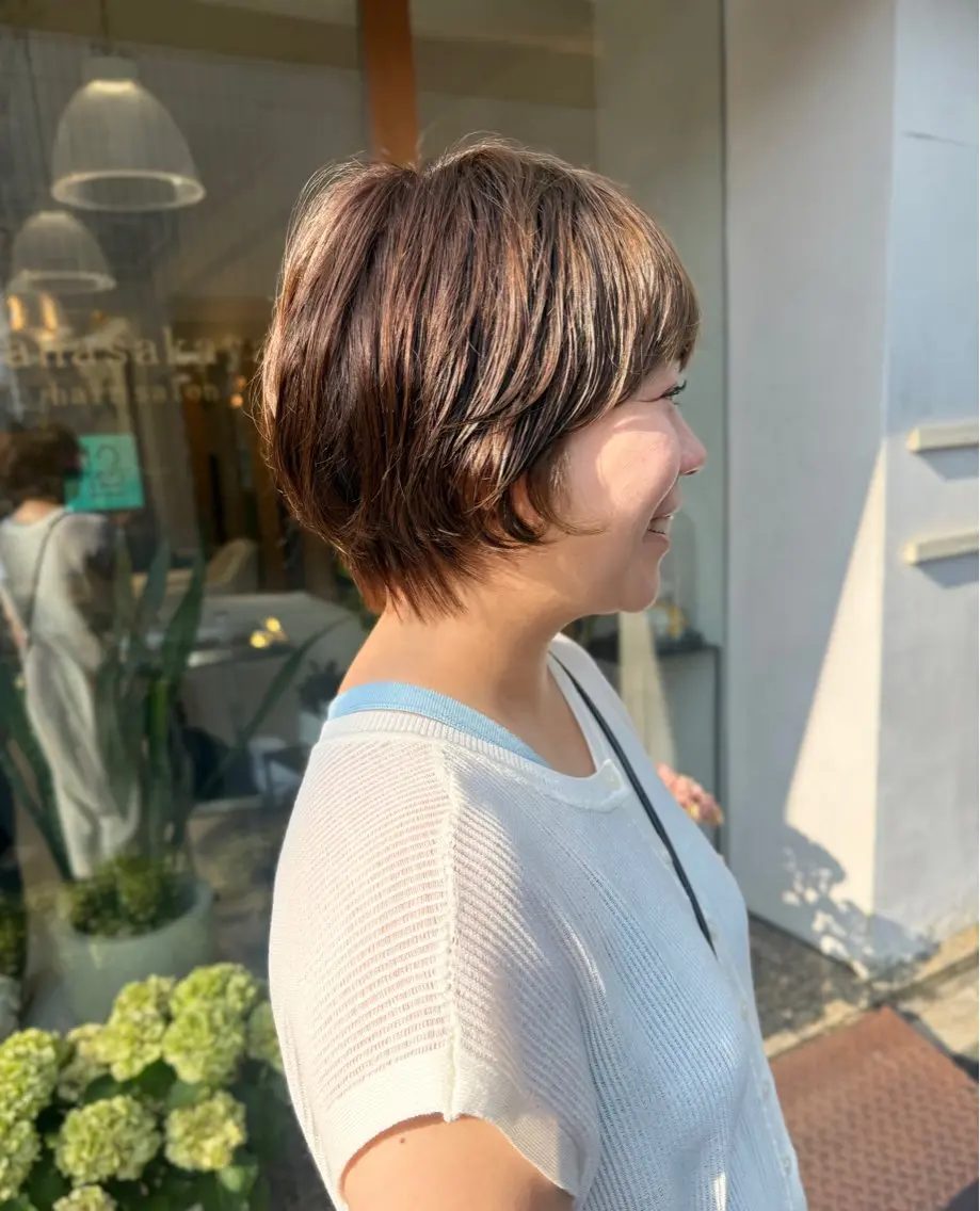 ショート カラー カット ヘアカラー トリートメント 安永 涼のヘアスタイル