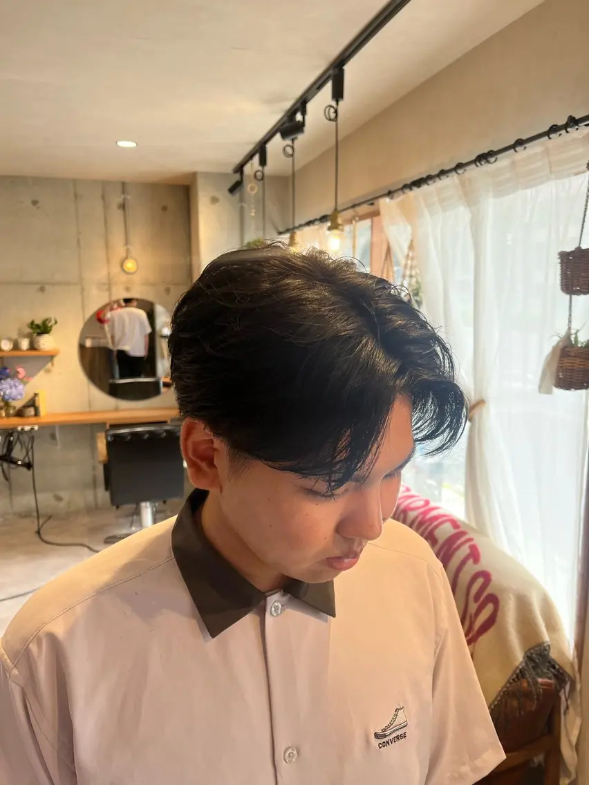 ショート メンズ センターパート 🌀メンズパーマ🌀 🐏丸山祐宇🐏のヘアスタイル