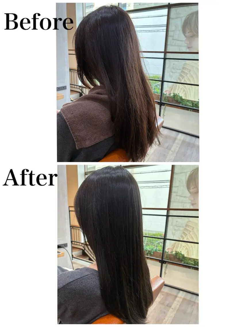 カラー 黒髪 ブルーカラー ブルーブラック お褒めの口コミ多数✨ 美髪カラー/浦本冴絵のヘアスタイル