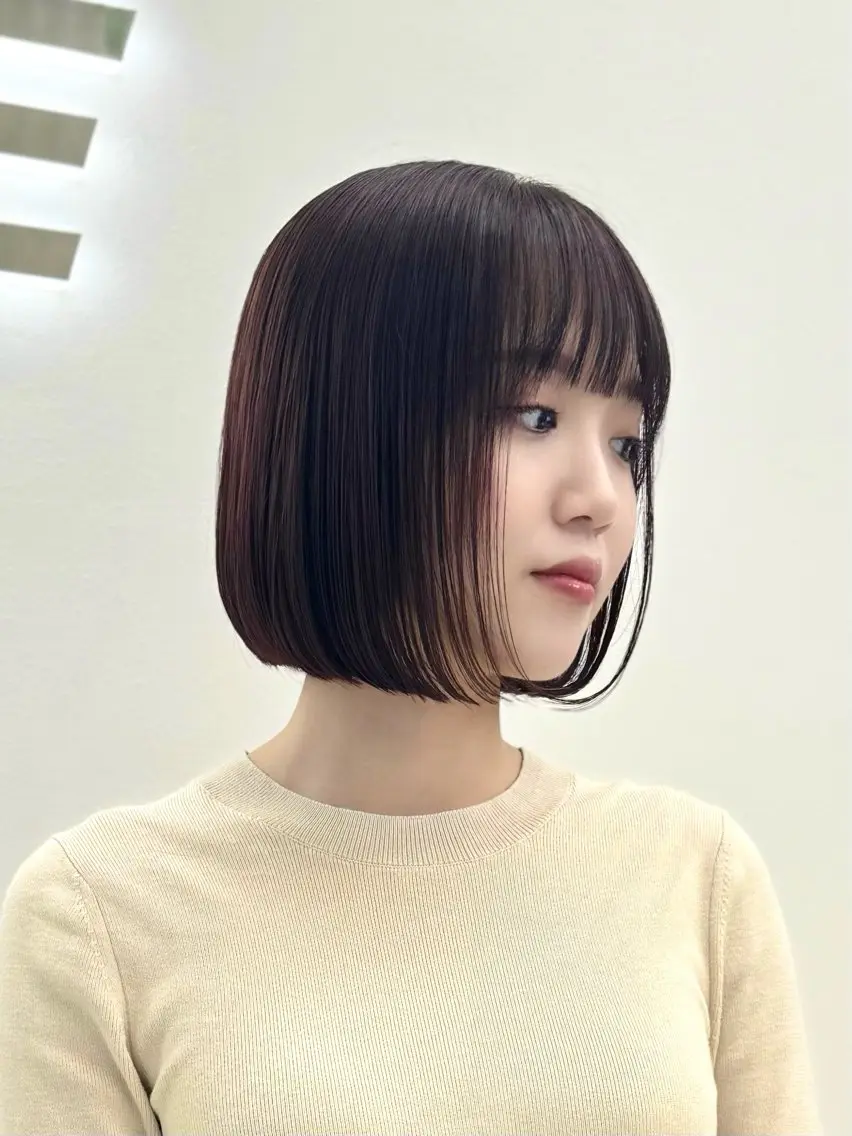 ミディアム カラー ヘアアレンジ 縮毛矯正🤍 盛れるボブ/ひかりのヘアスタイル
