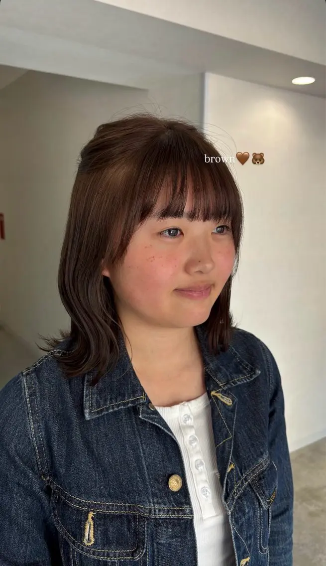 ミディアム カラー ベージュカラー ブラウンカラー ブラウンベージュ 坂本奈都美/Jr.s 🎀のヘアスタイル