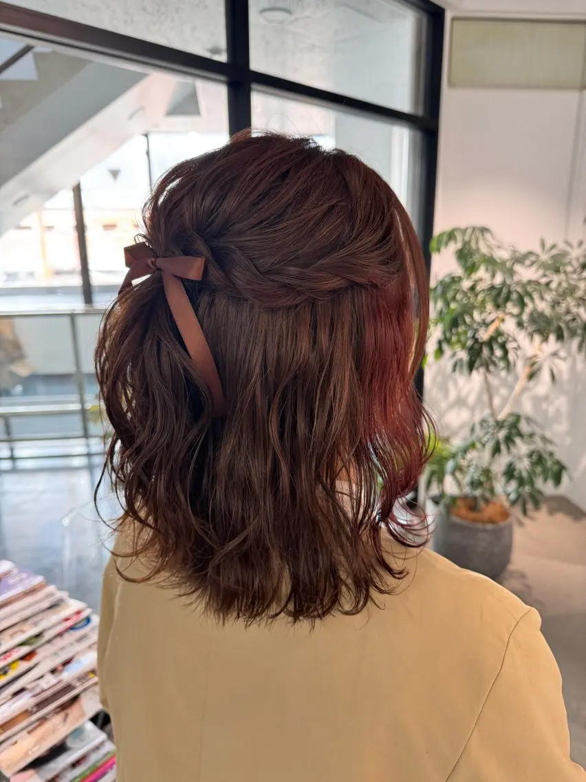 セミロング ヘアアレンジ ご予約は2月まで！ maho‪🐈🎀のヘアスタイル