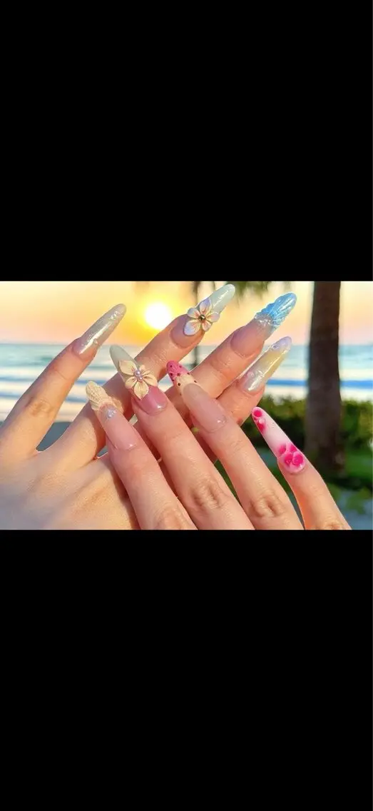 ネイル キラキラネイル 韓国ネイル ロングネイル マグネットネイル 夏ネイル MEO MEO NAIL  守山のネイルデザイン
