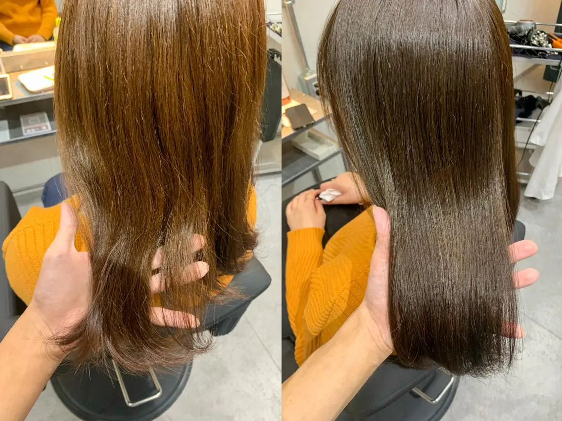 ミディアム カット ヘアカラー トリートメント 1日1名様限定価格 /髪質改善中山のヘアスタイル