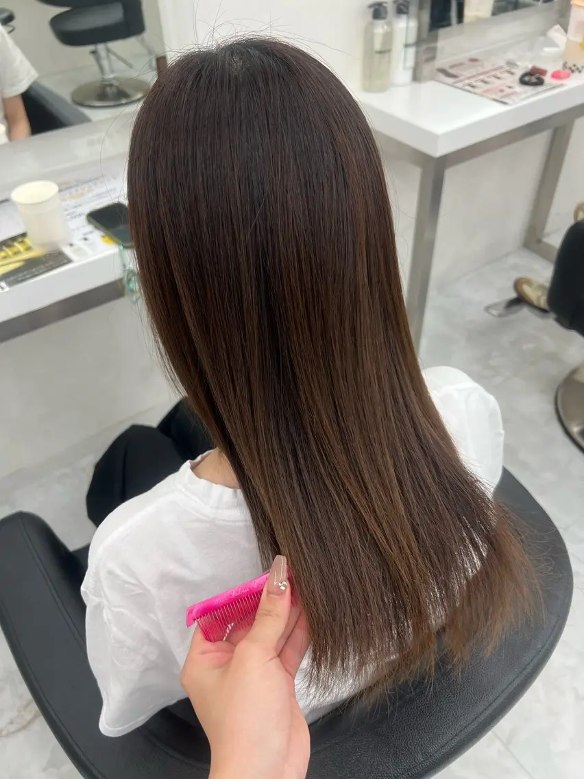 ロング 縮毛矯正 Natsumi / 透明感艶カラーのヘアスタイル