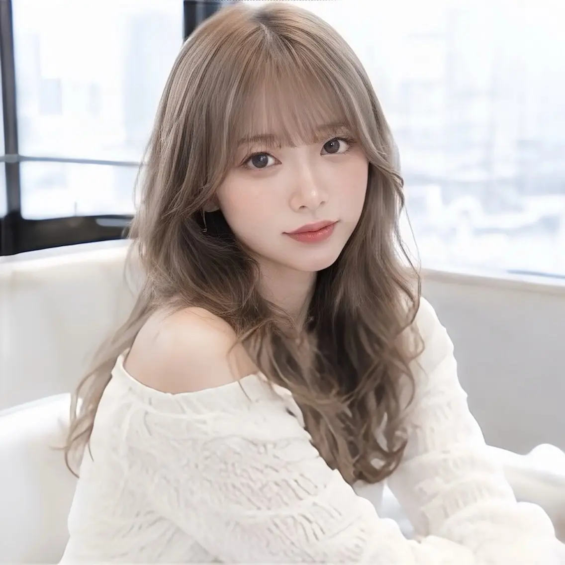 ミディアム レイヤー/顔まわり /縮毛矯正/おばかんのヘアスタイル