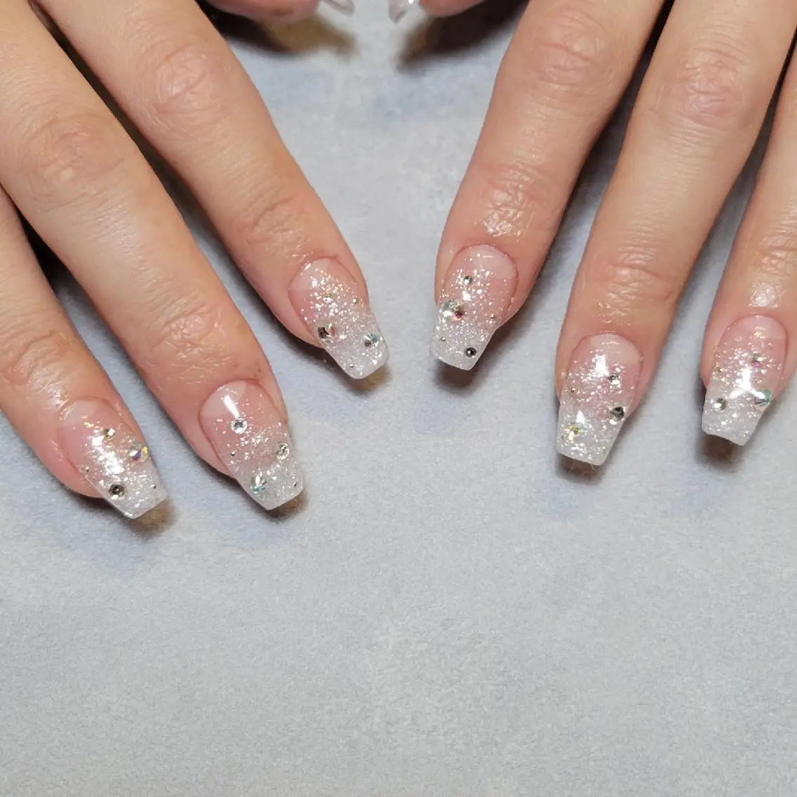 ネイル アートネイル グラデーション ラメ(グリッター) ラメグラデーション スカルプネイル ハンドネイル MU5-nail 金山ネイルサロンのネイルデザイン