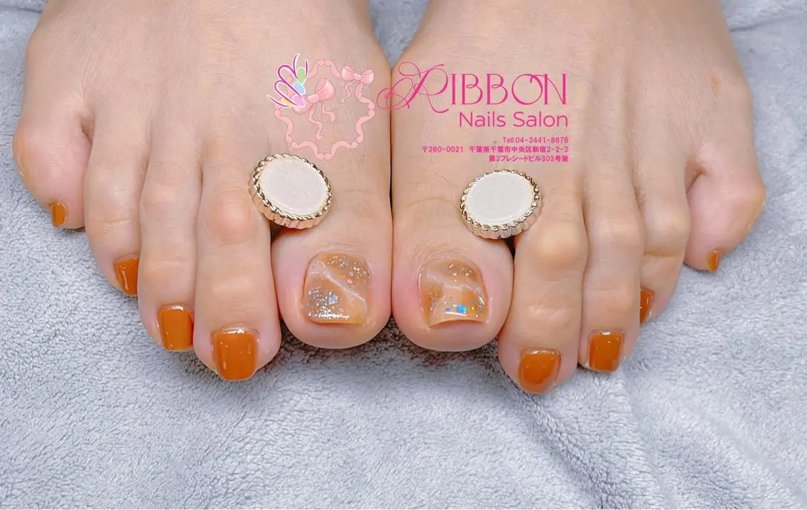 ネイル フットネイル Ribbonnail salonのネイルデザイン