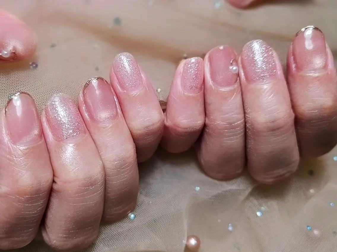 ネイル ピンク 宮代町ネイルサロン YUUNAのネイルデザイン