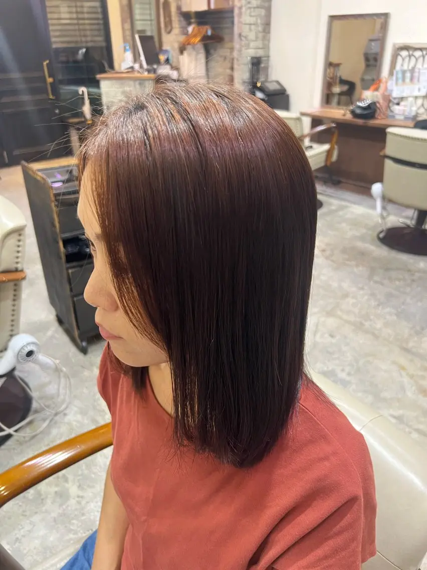 ミディアム 縮毛矯正 カット 縮毛矯正 高橋 葵のヘアスタイル