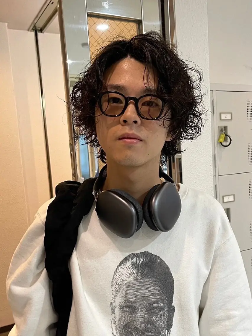メンズ パーマ メンズブリーチ メンズハイライト メンズインナーカラー メンズ韓国風 ボブ Luisハイライト　 喜連瓜破、髪質改善のヘアスタイル