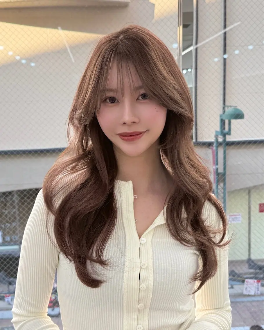 ロング カラー くびれヘア 韓国風ヘア レイヤーカット カット ヘアカラー トリートメント 顔まわり職人🇰🇷 韓国ヘア/KAITOのヘアスタイル