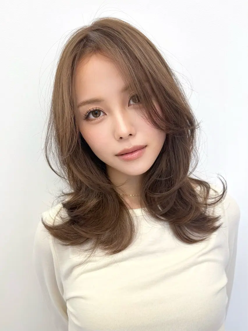 ミディアム 🫧美髪カラー🫧艶 カラー🫧北堀江坂本のヘアスタイル