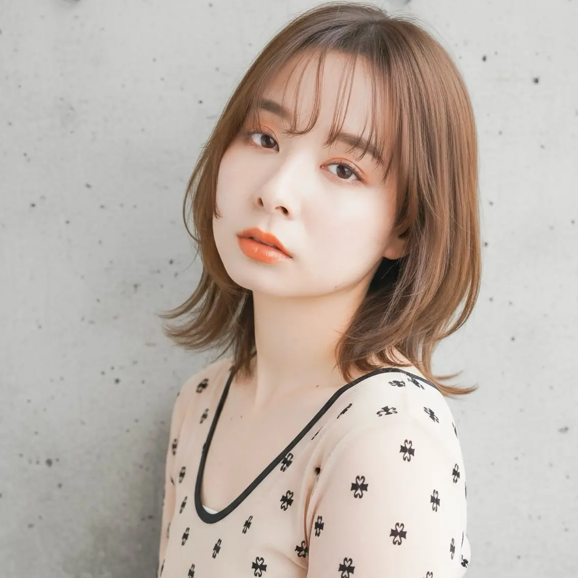 ミディアム カット ヘアカラー トリートメント ショート〜ミディアム 喜多司のヘアスタイル