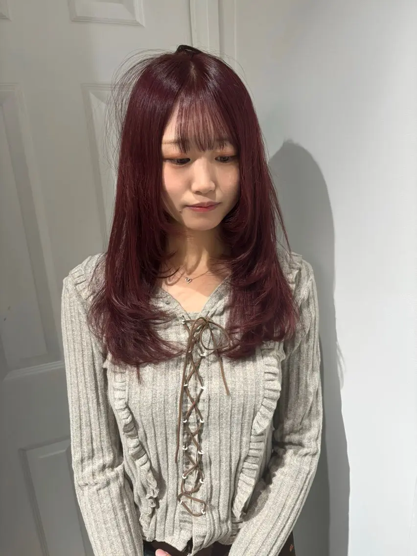 ロング カラー ブリーチ ケアブリーチ デザインカラー ダブルカラー イヤリングカラー 酸性ストレート /ハイトーン/つばさのヘアスタイル