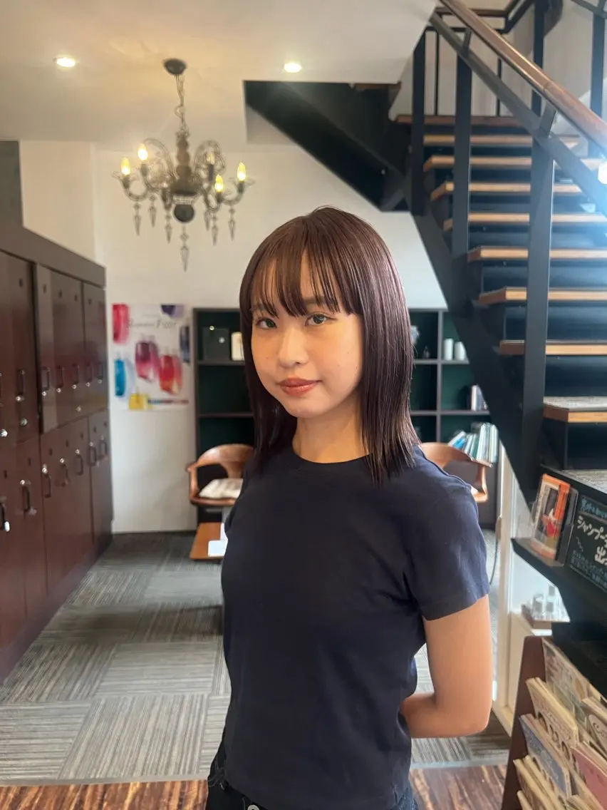 カラー ベージュカラー ブリーチ ブリーチなしカラー 田口 愛彩のヘアスタイル