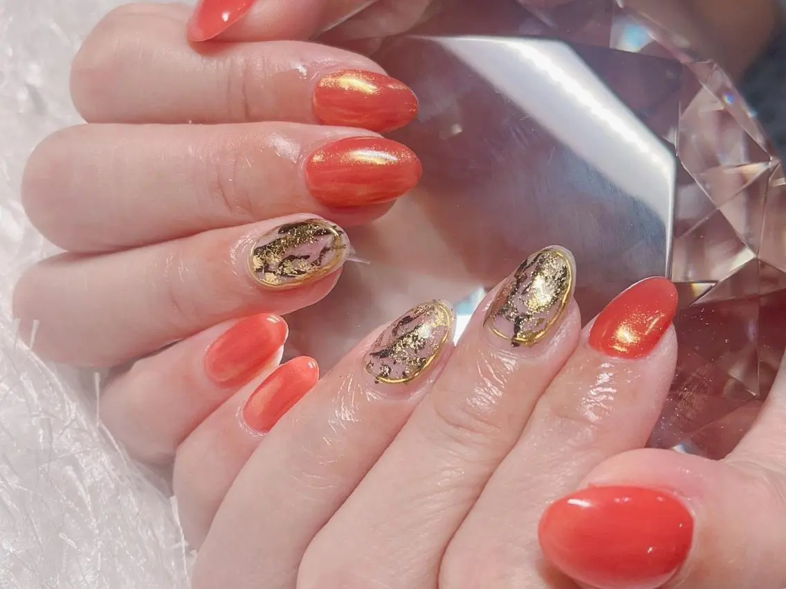 ネイル オーロラネイル 長さ出し ジェルネイル グラデーション 韓国ネイル ハンドネイル Nail&eye Belire 新宿のネイルデザイン