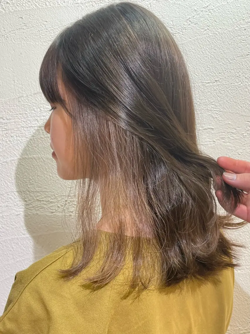 ミディアム ヘアカラー トリートメント ブリーチカラーボブ sayo🧸🤎のヘアスタイル