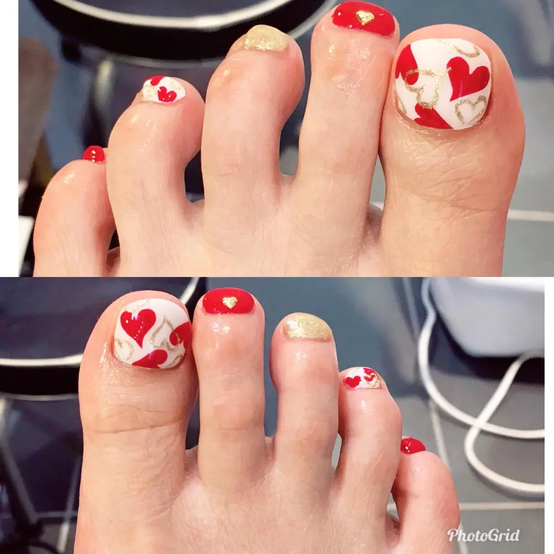 ネイル フットネイル ハート NailSalon Fluraのネイルデザイン