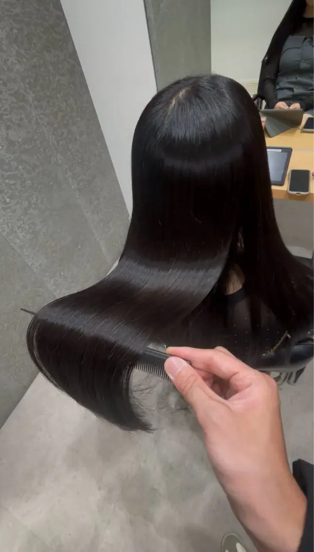 セミロング カラー アクアカラー ケアカラー 髪質改善 トリートメント カット ヘアカラー トリートメント 髪質改善ヘアケア 艶髪特化/上田のヘアスタイル