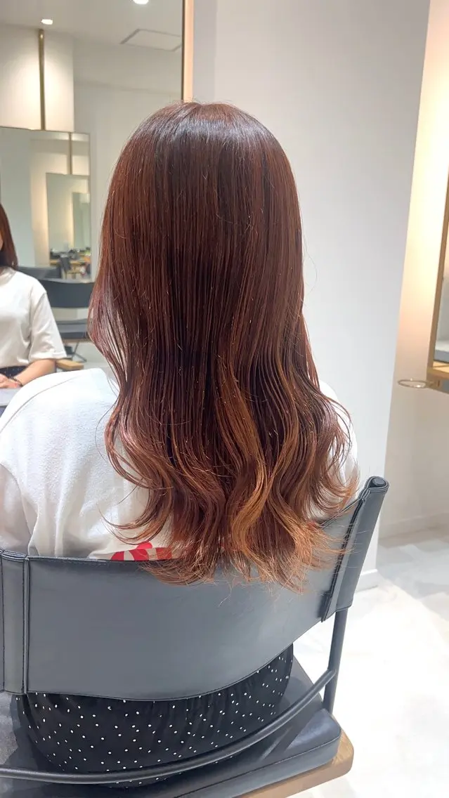 セミロング カラー カット 縮毛矯正 山口 陸のヘアスタイル