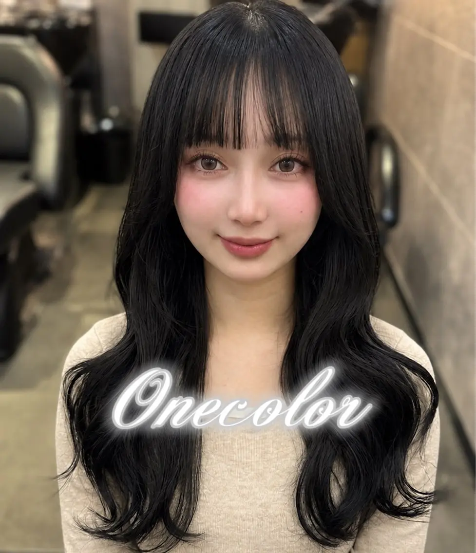 ロング カラー 🎀🎶はがりな ワンカラー💝のヘアスタイル