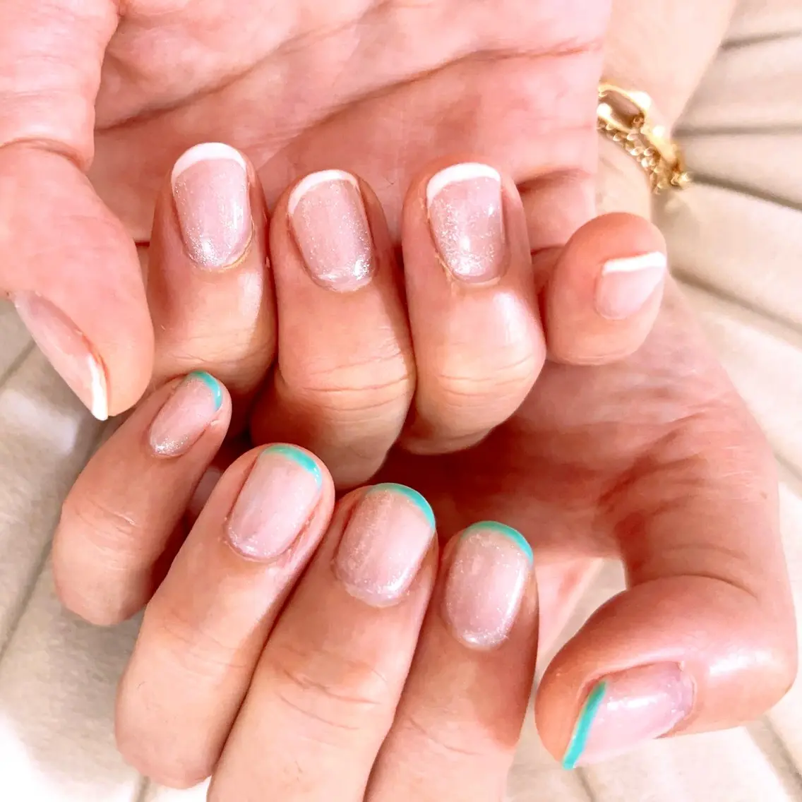 ネイル フレンチネイル マグネットネイル ホワイト MYu Beauty Salon  MAIのネイルデザイン