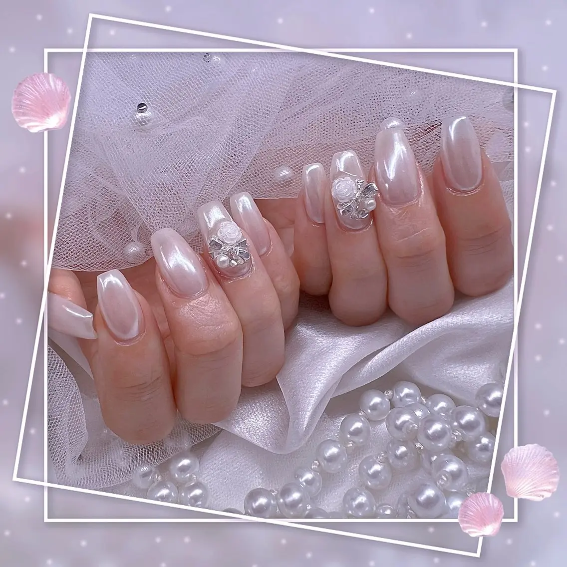 ネイル チークネイル フレンチネイル グラデーション マグネットネイル マグネットフレンチ ハンドネイル Chill Nailsalonのネイルデザイン