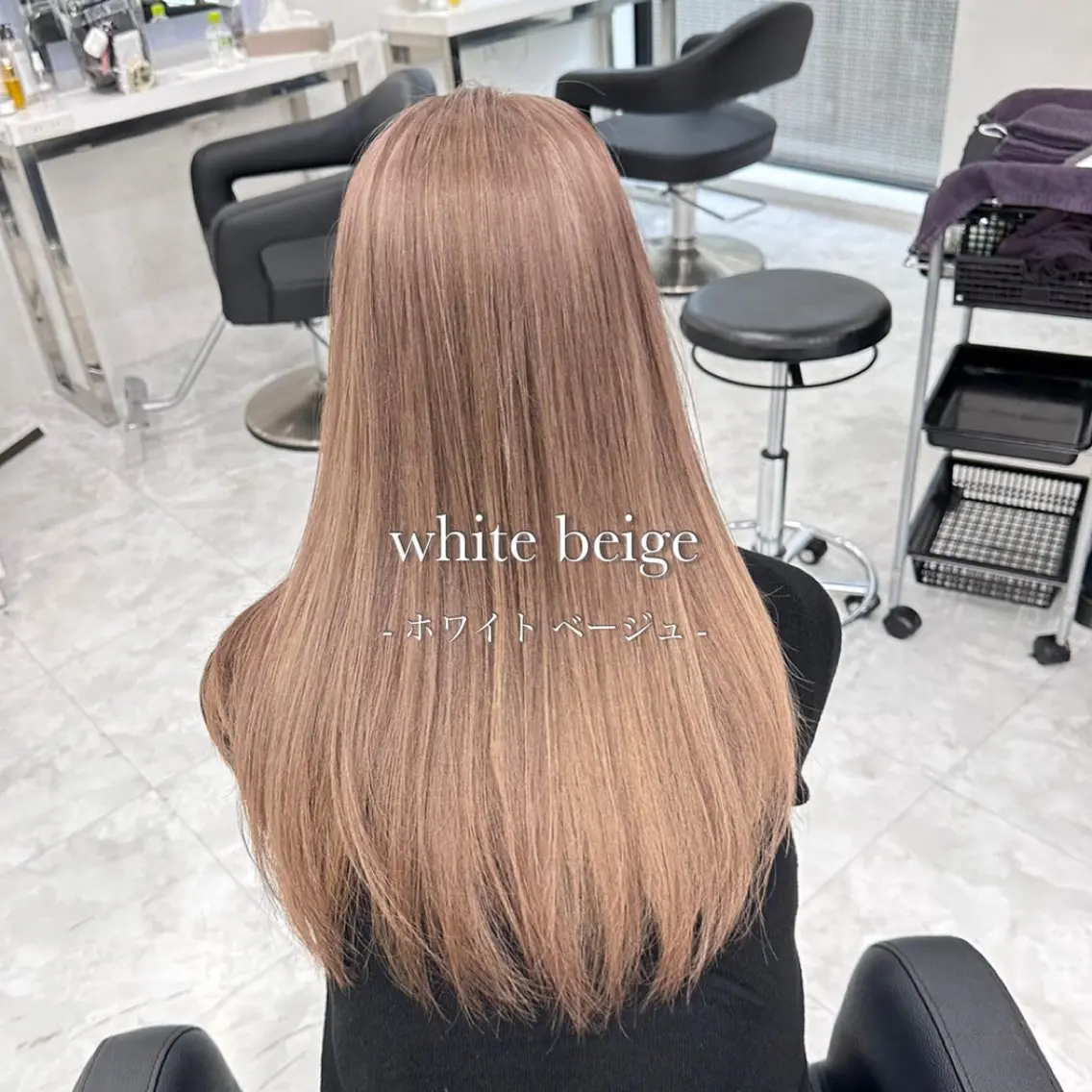 ロング カラー ベージュカラー ブリーチ ブロンド ケアブリーチ ダブルカラー 色落ち綺麗🩰ハイ トーン🎀RINKAのヘアスタイル